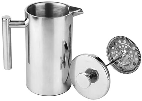 Luzhengyang Cafetera de prensa francesa de acero inoxidable con paredes de doble aislamiento, café caliente durante más tiempo, capacidad de 1 litro, ideal para el hogar o camping, 500 ml