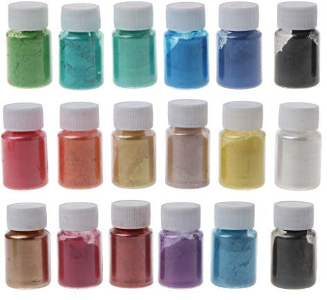 jojnsha 18 Farben Perlglanz-Pulver, Seife, Make-up, Kunst, Farbstoff, Epoxidharz, Farbstoff, Perlpigment, Schmuckherstellung