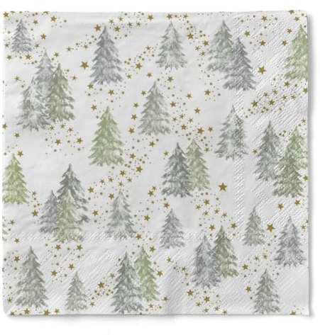 Mank Tissue Serviette Tommy 33 x 33 cm 3-lagig 100 Stück Weihnachtsservitten Tannenbaum