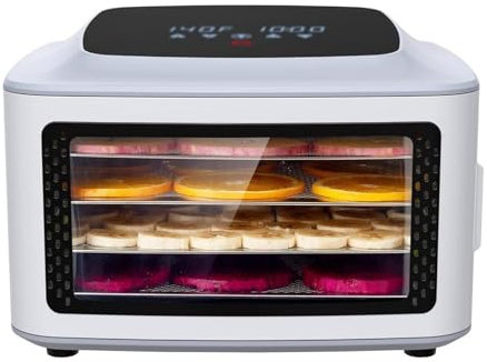Deshidratador de alimentos- Máquina del secador de la comida de las bandejas del acero inoxidable del deshidratador 4 de la comida con el contador de tiempo de Digitaces, control de temperatura Máquin