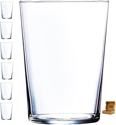 6 Vasos de Sidra/Cubata Bistro 50 cl- Envio 24h - Perfectos para Uso en Casa, Restaurante y en Fiestas | Vasos de Cristal para Agua, Refrescos, Cerveza, Combinados y Sidra, Ligeros y Resistentes