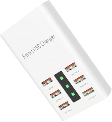 DOITOOL Ladestation mit Mehreren USB-anschlüssen für Handy und Tablet USB-ladestation mit Automatischer Stromanpassung und Schnellem Ladevorgang Desktop-ladestation mit Flexiblem Netzkabel
