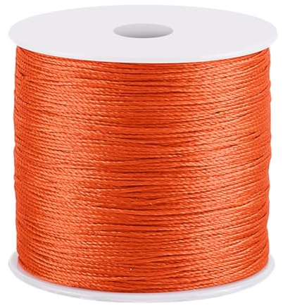 PH PandaHall 115 Yards Waxed Cord, 0.5mm Orange Waxed Polyester Threads | Wax Cord Waxed Beading String Twine for DIY Bracelet Necklaces Dreamcatcher Jewellery Making Macrame Sewing Project