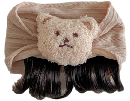 GMBYLBY Mädchen-Haarteil mit Bären-Dekor, Cosplay-Zubehör, Weihnachts-Toupet-Haarband mit Pony