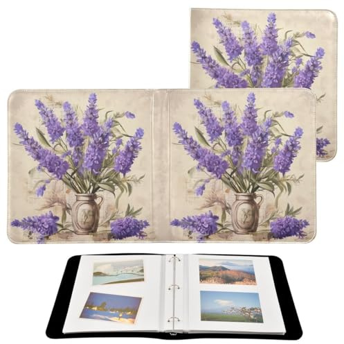 JUMBEAR Álbum de fotos grande autoadhesivo con 20 páginas, estilo retro, color lavanda, para bodas, familiares, bebés, vacaciones