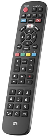 One For All Télécommande de rechange pour téléviseur Panasonic – Fonctionne avec tous les téléviseurs Panasonic – Fonction d'apprentissage – URC4914 (renouvelée)