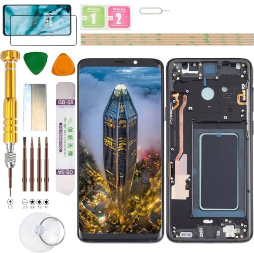 Gadget Troops Conjunto de pantalla LCD para Samsung Galaxy S9+ Plus DUOS SM-G965F/DS, G965F, G965U, G965U1, G965W, G965W, G9650, G965N, SCV39, G965X, SC-03K, kit de repuesto de pantalla (negro)