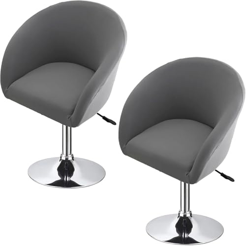Hoowarm Pack 1/2/4 Elásticas Cubiertas Sillas de Comedor con Brazos Giratoria Bar Fundas de Taburetes Respaldo Bajo Redonda Fundas para Sillas Extraíbles para Salón Oficina Cocina(Color 1,2PCS)