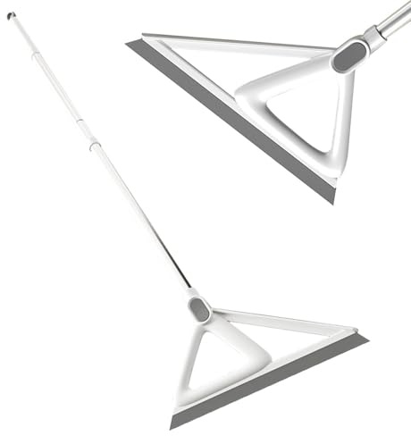 Brome De Raclette pour Sol - Sweeperr Magique | 2 dans 1 Balai De Grattage d'eau | Triangle De Balayeur Portable Triangle Coiffure Bathrophone Spilleegee avec Une Longue Poignée pour La Salle De Bain