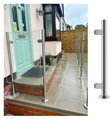 Poteau de garde-corps en acier inoxydable pour balustrade, terrasse et escalier – Pince de clôture robuste pour une installation sécurisée des panneaux de verre