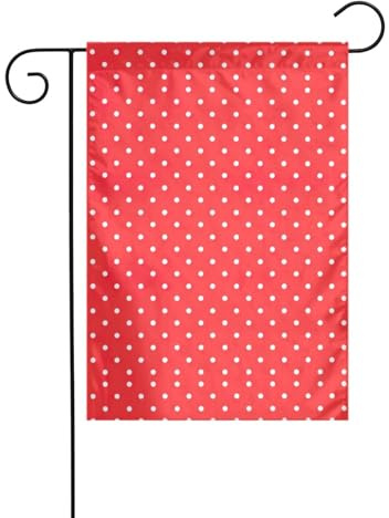 Drapeau de jardin à pois rouges et blancs - Pour extérieur, porche, pelouse, jardin - Décorations de Noël