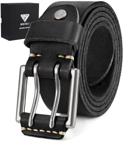 BELTROAD Gürtel Echt Leder Herren Echtleder Ledergürtel Schwarz Braun | Leder Gürtel Herren für Arbeitshose Anzug Jeans Hosen, Doppelreihen-Löcher, Jeden Geschäftsmann, Edle Geschenkbox