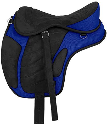 A&M Reitsport Baumloser Wanderreit Sattel Liberty Schwarz/Blau NEU+ Zubehör, Größe:16 Zoll