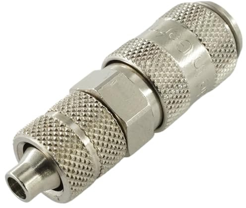 Druckluftkupplung NW 2,7 mit Überwurfmutter Micro-Kupplung Messing/vernickelt Edelstahl (Messing vernickelt - 4,3 x 3 mm)