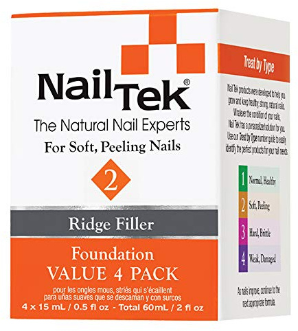 Nail Tek Nail Treatments - Ridge Filler - Foundation II - 15ml jeder - Pack of 4