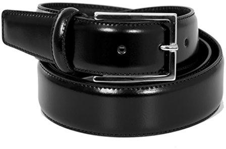 Giorgio Vandelli Herrbälte i Äkta Läder av Hög Kvalitet – Elegant Design, 35 mm (svart, 115 cm Midjeomkrets – Total längd 125 cm)