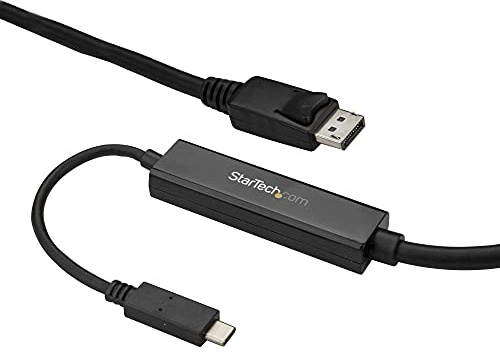 StarTech 3m USB-C auf DisplayPort 1.2 Kabel, 4K 60Hz, HBR2, Schwarz | DP Alt Mode, Videosignalverstärker, Thunderbolt 3 kompatibel, HDCP 2.2, Stecker/Stecker, 5.1ch
