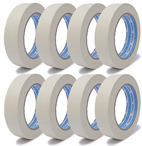 gws 8 Rollen Maler-Kreppband zum Abkleben, Abdecken, für präzises abkleben bei Malerarbeiten 25 mm x 50 m