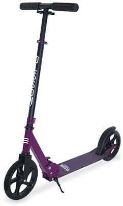 OLSSON Patinete niño - Manillar Giro 360º - Altura Regulable (77-98CM) - Chasis Ligero y Resistente 50% Aluminio/Acero - Plegable - Ruedas 200MM PU - Rodamientos ABEC 9 - Freno pie (HOPP Morado)