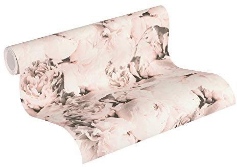 A.S. Création Vliestapete Neue Bude 2.0 Edition 2 Tapete Romantic Flowery mit romantischen Rosen 10,05 m x 0,53 m creme rosa Made in Germany 373982 37398-2