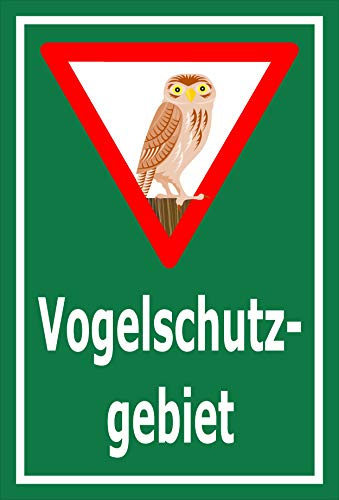 Melis-Folienwerkstatt Schild Vogelschutzgebiet – 30x20 cm – 3mm Aluverbund – Bohrlöcher – mehrere Größen/Materialien