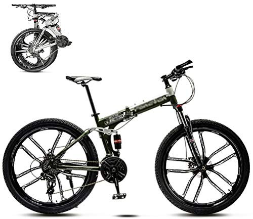 MTTKTTBD Mountainbikes Faltbares Leicht Faltrad mit Doppelte Stoßdämpfung,Quick-Fold-System 26 Zoll 21 Speed Klappfahrrad Folding City Bike mit Gabelfederung