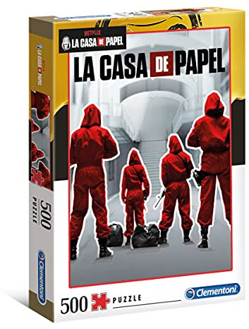 Clementoni 35084 La Casa de Papel – Puzzle 500 Teile ab 9 Jahren, buntes Erwachsenenpuzzle mit kräftigen Farben, Geschicklichkeitsspiel für die ganze Familie, schöne Geschenkidee