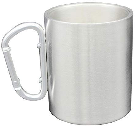CUSROS 330ml Doppelwandiger, Isolierter Wasser-Reisebecher Aus Edelstahl Mit Griff Wasserbecher-Trinkbecher Für Sport Im Freien 1 Einheitsgröße