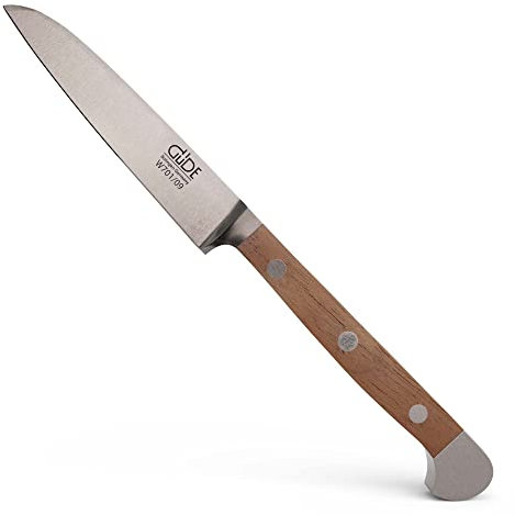 GÜDE Solingen - Gemüsemesser geschmiedet, 9 cm, Walnussholz, ALPHA WALNUSS, Doppelkropf, Handmade Germany