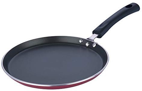 Vinod Dosa Griddle Tawa with Induction Base, 25cm, 10-Inch, Premium Quality | 100% Aluminum Non-Stick Crepe Pan With Anti-Scratch Coating; Flat Multi-Use Surface Great For Chilla And Roti