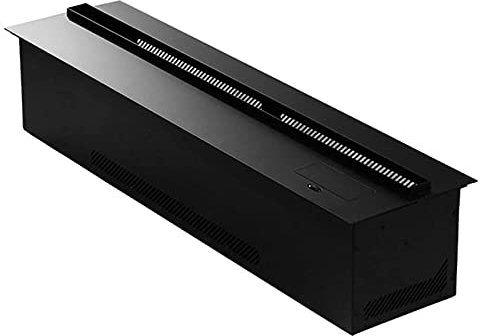 WAOCEO fireplace 31.5 Inch Recessed Electric Fireplace 3D Decorative Fireplace Safety Protection Ultra-thin Panel Adjustable Realistic Flame Design Stainless Steel Material，black Electric Fireplaces