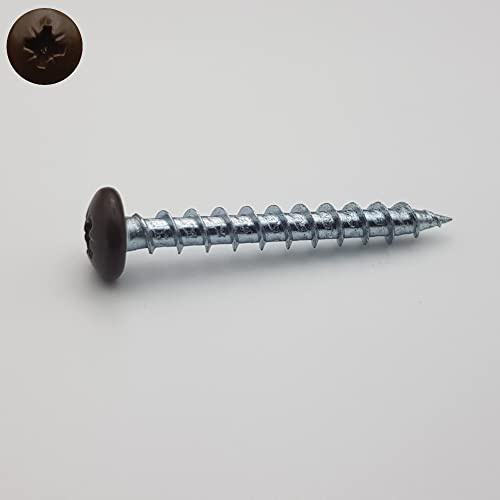 Vis à bois 5x40 mm RAL 8014 Brun sépia marron tête cylindrique Pz2 Zi par 100