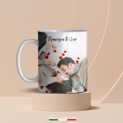 Pixel Artigiani Digitali® tazza personalizzata ceramica foto testo logo idea regalo anniversario natale san valentino festa mamma papà nonni compleanno fotografia per lui lei nascita bambino ToonArt