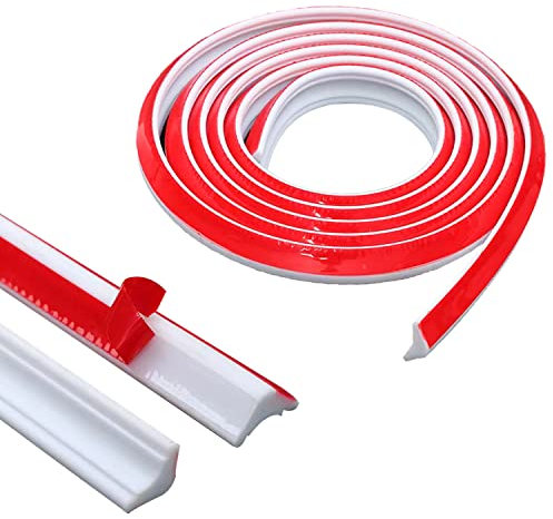 8m Flexible Deckenleisten Selbstklebend TPE Dreieck, Weiß Deckenleisten für Boden, Zierleiste Selbstklebend, für Deckenkanten, Wandkanten, Schrankkanten, Eckendekor, Arbeitsplatten