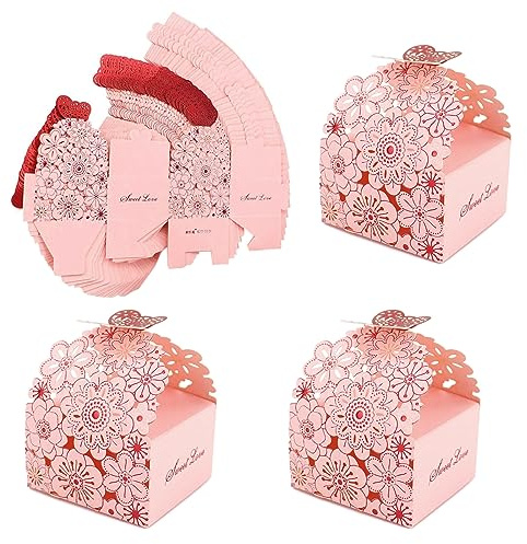 Geschenkboxen Gastgeschenk, 30 Stück Geschenkschachtel Süßigkeiten, Kleine Geschenkboxen zum Befüllen, Schmetterling Geschenkbox, Blume, Schmetterling, Hohl für Hochzeit Geburtstag Weihnachtsfeiern