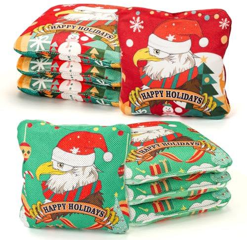EunHo Cornhole Bags Regulation, doppelseitiges Set, 8 Stück, extra langlebig, nicht staubig, Cornhole-Sitzsäcke, glatte und klebrige Seitentaschen, ein tolles Geschenk für Cornhole-Spiele mit