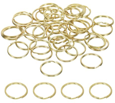 PATIKIL Messing O-Ring, 40 Stück 20mm Durchmesser Messing Runder Ring Kreis Schlüsselanhänger Haken für Lederhandwerk Geldbörse Tasche