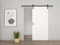inova Schiebetür Komplettset weiß 900x2150mm Scheunentor offene Laufschiene schwarz mit Softclose