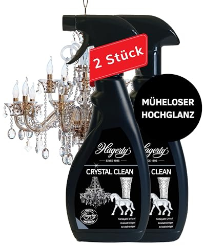 Hagerty Set 2x Crystal Clean Kristallreiniger Spray je 500 ml I Effektives Kronleuchter Reinigungsmittel I Reinigungs-Spray zur mühelosen Reinigung und Pflege von Leuchtern aus Kristall Glas & Metall