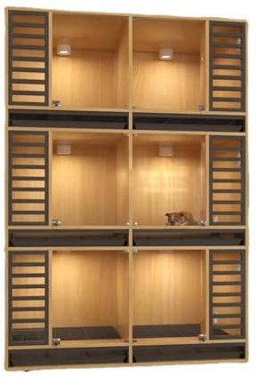WAOCEO Katzenvilla Hundekäfig Holz Vitrine Pflegeschrank mit Tablett Toilette Hundevilla Kleiner Hundekäfig Hundehaus Katzenvilla Schrank Katzenhaus