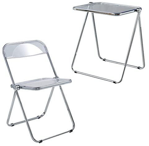 asdchZen Arbeitszimmertisch und Stuhl-Set, faltbar, Küchentisch, Stühle, Bürostuhl, Schreibtisch, Computer, modern, ergonomisch, Konferenztisch, tragbar, zusammenklappbar, leicht zu tragen