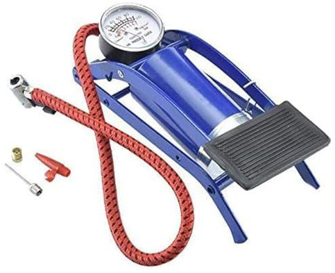 Fußluftpumpe, Ballpumpe, Inflator mit Manometer, Luftpumpe, tragbare Reifenpumpe für Autos, Fahrräder, Motorräder, Bälle und andere aufblasbare Gegenstände