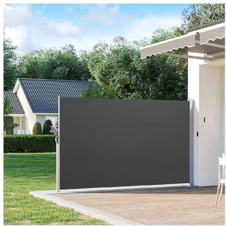 Frangivento Retrattile, Tenda Da Sole Tenda Da Sole Laterale Retrattile Del Patio Schermo Parasole Del Balcone Divisorio Della Privacy Laterali Eleganti Del Patio Con Il Rotolo Indietro 200x300cm(200*