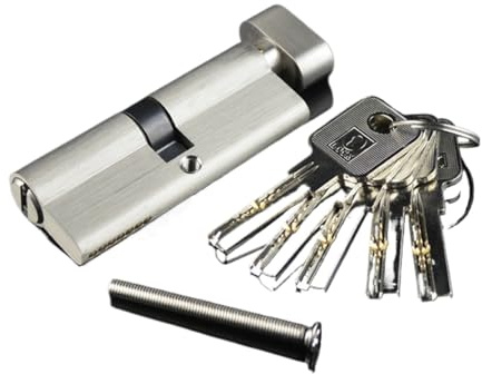 Cilindro di Sicurezza,Cilindro Profilato Varie dimensioni del cilindro di serratura della porta Core, 5Keys, altezza 32mm un lato aperto porta aperta porta interna(Length 70mm)