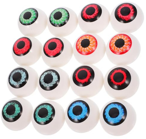 Alipis 16PCS Halloween Eyeballs: 33mm Realistic Plastic Half Eyeballs - Fake Hollow Eye Balls for Halloween Trick or Treat Party Cosplay Decoration Horror Props