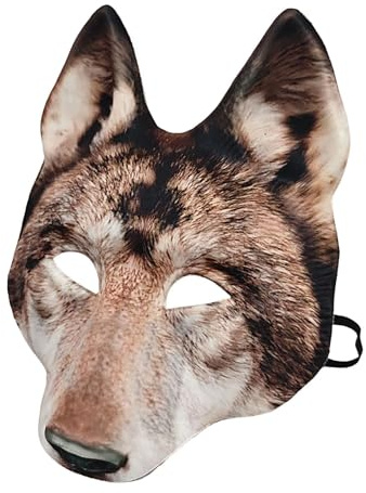 Wolfsmaske für Erwachsene, realistische Wolfsmaske,Realistische Gesichtsmaske, Kopfmaske für Erwachsene - Tiermaske, Karneval, Maskerade, Maske für Halloween, Karneval, Kostümparty, Cosplay, Kostüm, D
