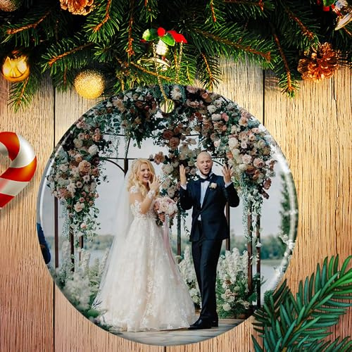Weihnachtskugeln mit Foto - Personalisierte Christbaumkugeln Selbst Gestalten - Geschenk für Freunde, Kinder, Familie