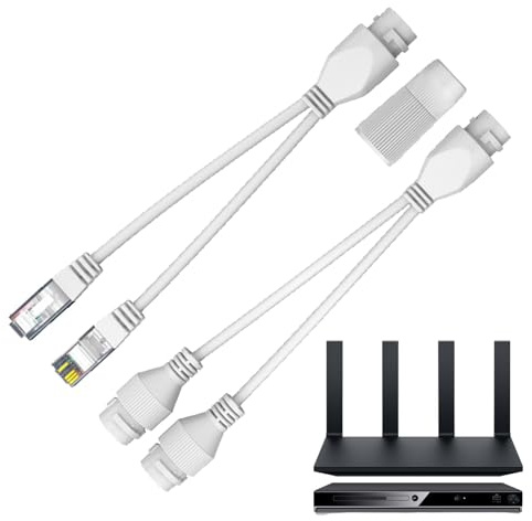 Splitter Ethernet esterno – Connettore per dispositivi Ethernet | Gestione rete | Separatore di rete robusto, splitter di cavo di rete impermeabile per accesso simultaneo a Internet