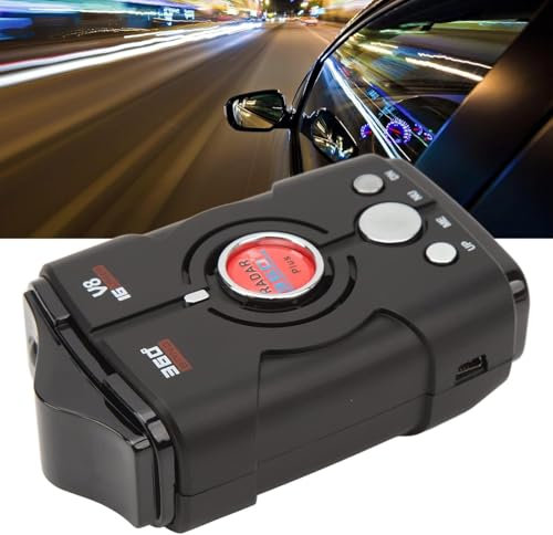 BINSKJ Radar Detector for Cars, Extreme Range Speed Camera Detector with Speed & Voice Alert, Red Light & Speed Camera Alerts, Rapid Response Time, for Real Time Vehicle Speed Alert
