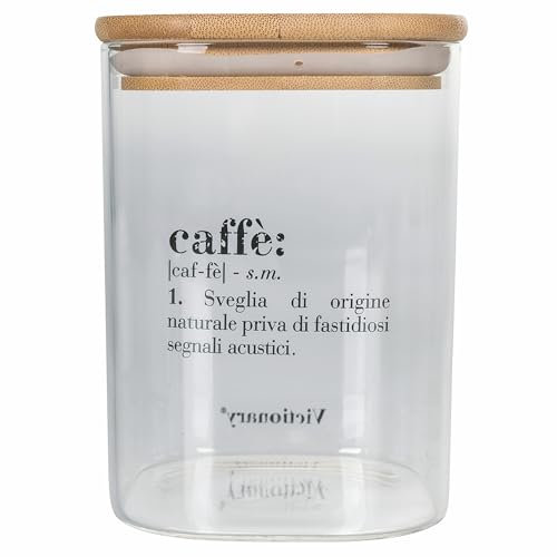 Villa d'Este Home Tivoli Barattolo caffè 1 L in vetro, coperchio in bambù, Victionary